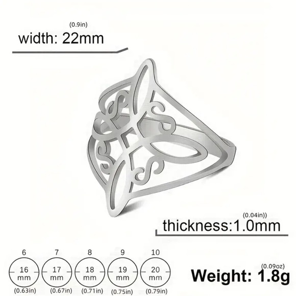FREE if bundled with Tarot cards! Stainless Steel Ring With Celtic Knot - Picture 2 of 5